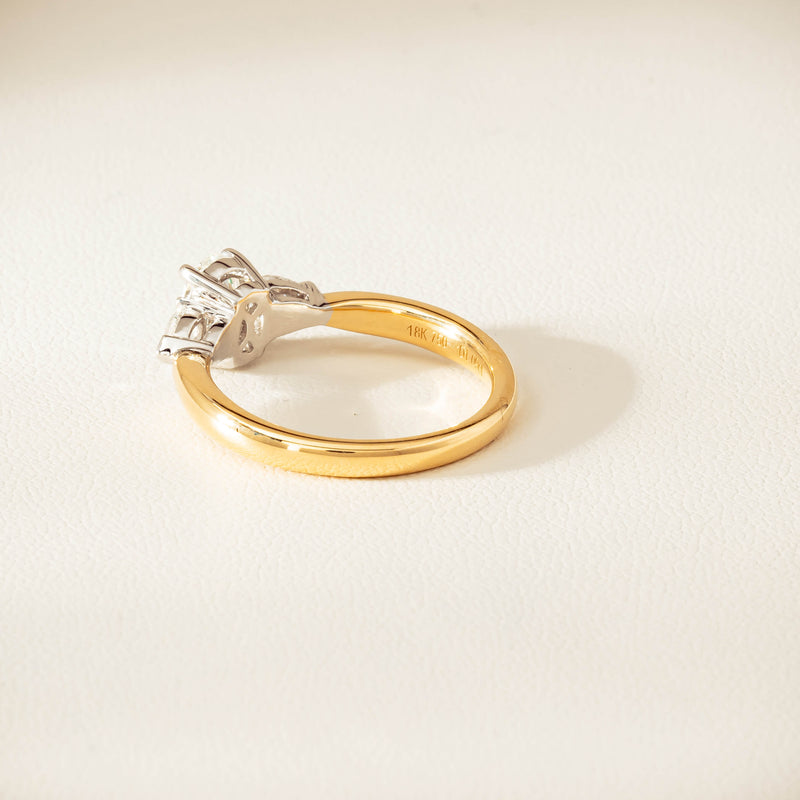 18ct Yellow & White Gold .80ct G VS2 Diamond Ayla Ring - Ring - Walker & Hall