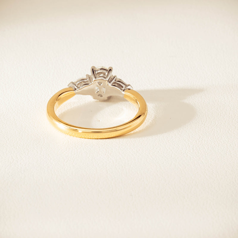 18ct Yellow & White Gold .80ct G VS2 Diamond Ayla Ring - Ring - Walker & Hall