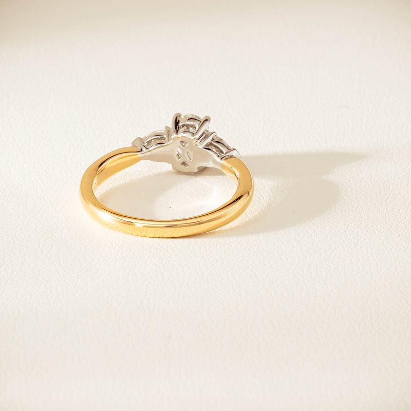 18ct Yellow & White Gold .80ct G VS2 Diamond Ayla Ring - Ring - Walker & Hall