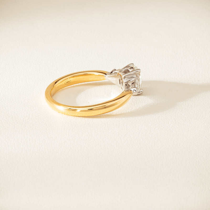 18ct Yellow & White Gold .80ct G VS2 Diamond Ayla Ring - Ring - Walker & Hall