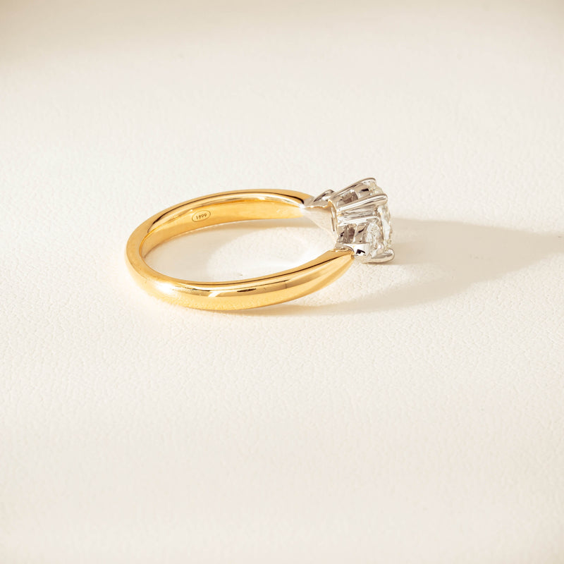 18ct Yellow & White Gold .80ct G VS2 Diamond Ayla Ring - Ring - Walker & Hall