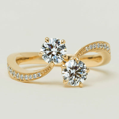 18ct Yellow Gold 1.06ct Diamond Toi et Moi Ring - Ring - Walker & Hall