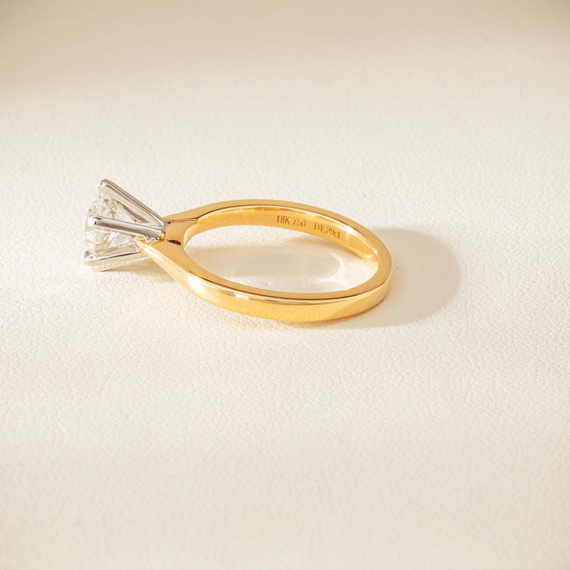 18ct Yellow Gold 1.29ct F VS1 Diamond Capri Ring - Ring - Walker & Hall