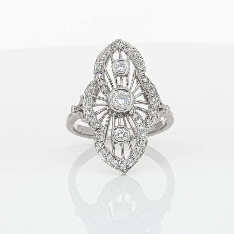 Deja Vu 18ct White Gold .50ct Diamond Openwork Ring - Ring - Walker & Hall