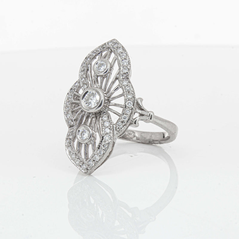 Deja Vu 18ct White Gold .50ct Diamond Openwork Ring - Ring - Walker & Hall