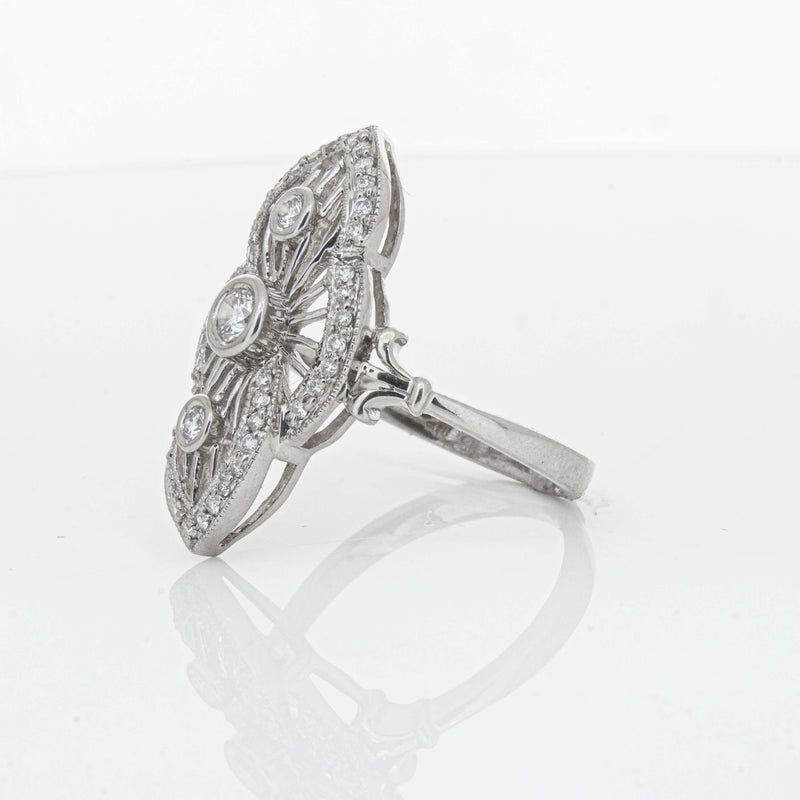 Deja Vu 18ct White Gold .50ct Diamond Openwork Ring - Ring - Walker & Hall