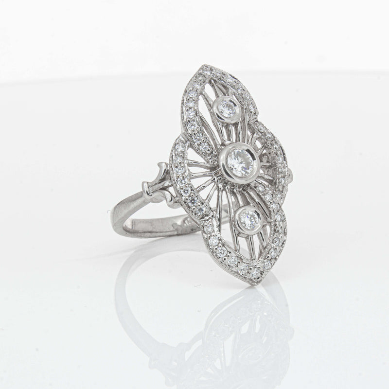 Deja Vu 18ct White Gold .50ct Diamond Openwork Ring - Ring - Walker & Hall