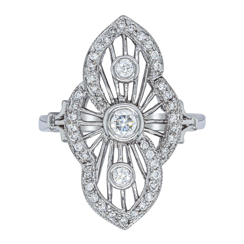 Deja Vu 18ct White Gold .50ct Diamond Openwork Ring - Ring - Walker & Hall