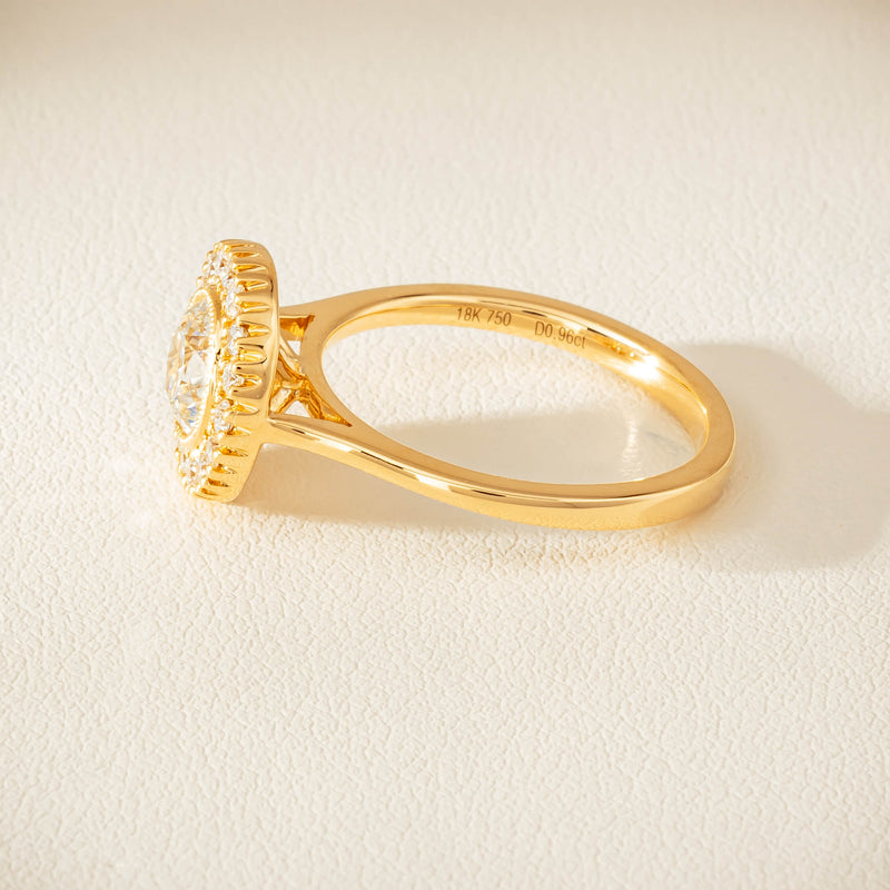18ct Yellow Gold .96ct Diamond Daisy Ring - Ring - Walker & Hall
