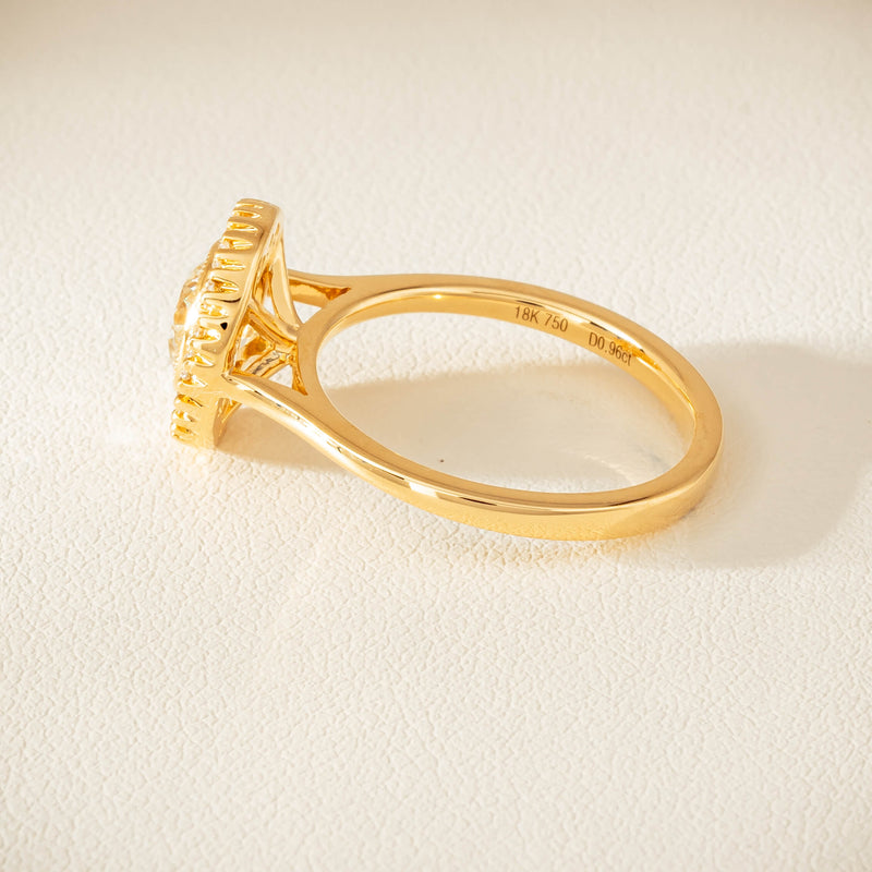 18ct Yellow Gold .96ct Diamond Daisy Ring - Ring - Walker & Hall