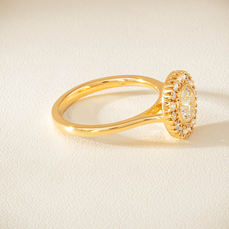 18ct Yellow Gold .96ct Diamond Daisy Ring - Ring - Walker & Hall