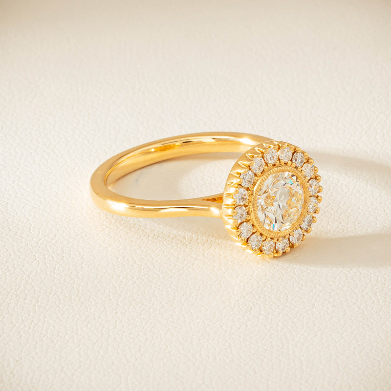 18ct Yellow Gold .96ct Diamond Daisy Ring - Ring - Walker & Hall