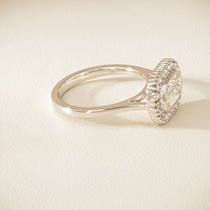 18ct White Gold 1.01ct Fancy-Cut Diamond Daisy Ring - Ring - Walker & Hall