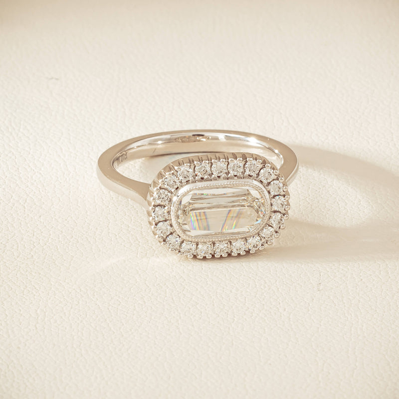 18ct White Gold 1.01ct Fancy-Cut Diamond Daisy Ring - Ring - Walker & Hall