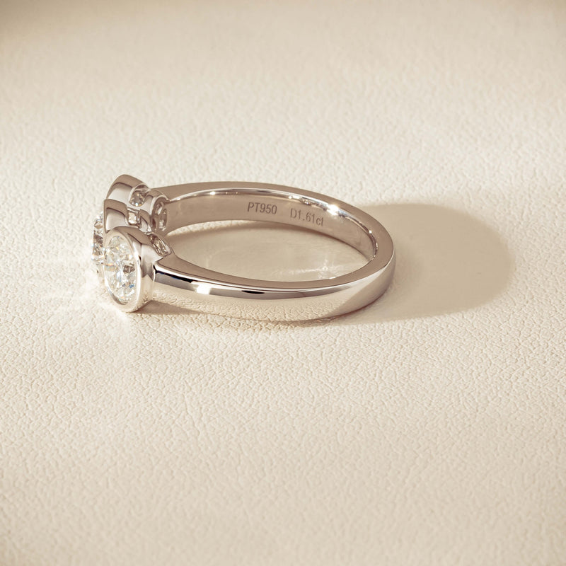 Platinum 1.61ct Reclaimed Diamond Three-Stone Natalia Ring - Ring - Walker & Hall