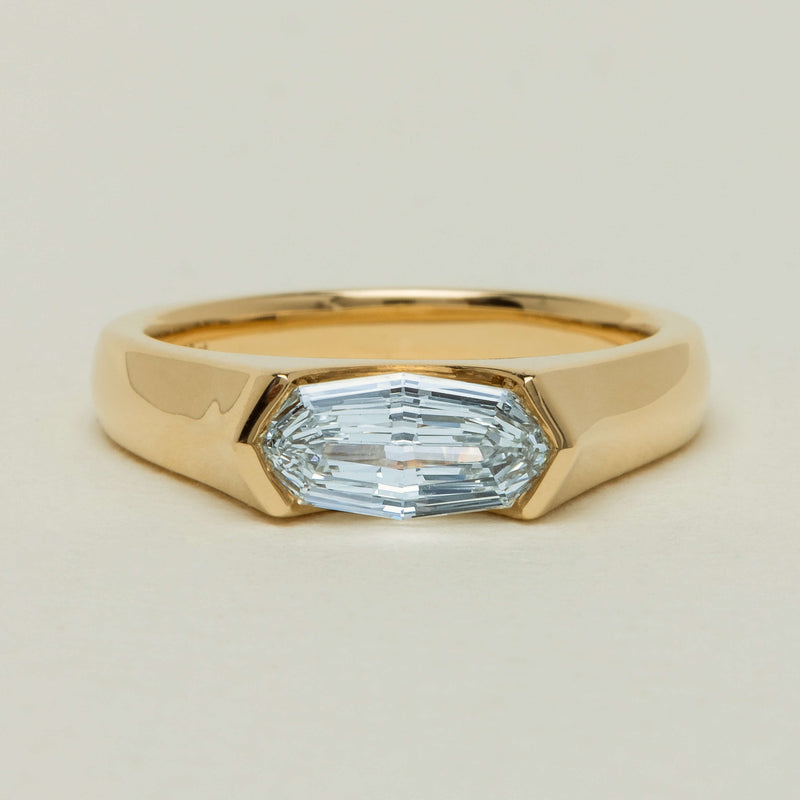 18ct Yellow Gold 1.00ct Oval Step-Cut Diamond Astrid Ring - Ring - Walker & Hall