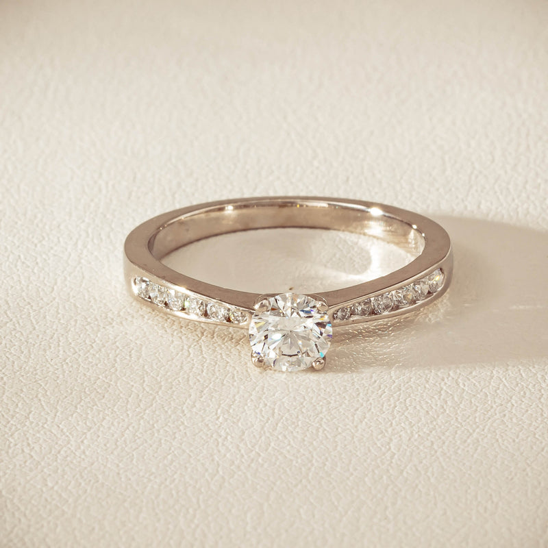18ct White Gold .50ct Diamond Four-Claw Avalon Ring - Ring - Walker & Hall