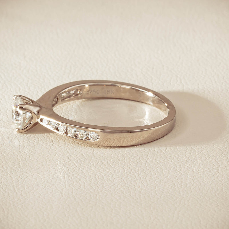 18ct White Gold .50ct Diamond Four-Claw Avalon Ring - Ring - Walker & Hall