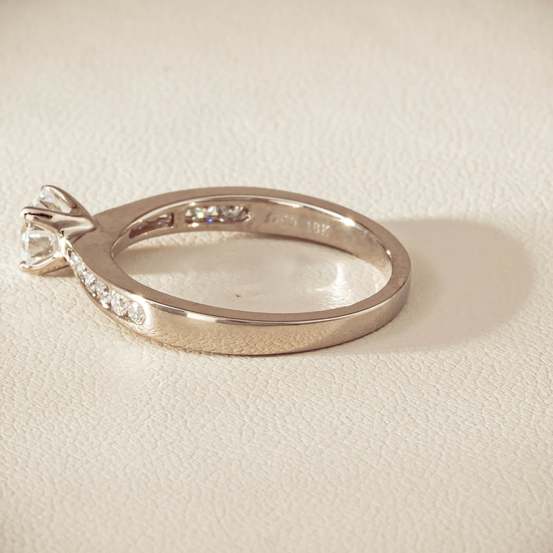 18ct White Gold .50ct Diamond Four-Claw Avalon Ring - Ring - Walker & Hall