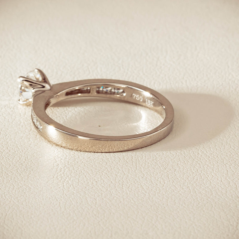 18ct White Gold .50ct Diamond Four-Claw Avalon Ring - Ring - Walker & Hall