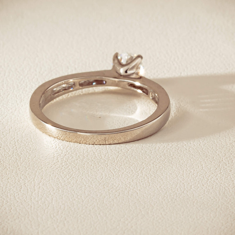 18ct White Gold .50ct Diamond Four-Claw Avalon Ring - Ring - Walker & Hall