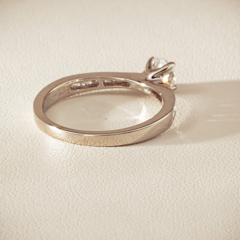 18ct White Gold .50ct Diamond Four-Claw Avalon Ring - Ring - Walker & Hall