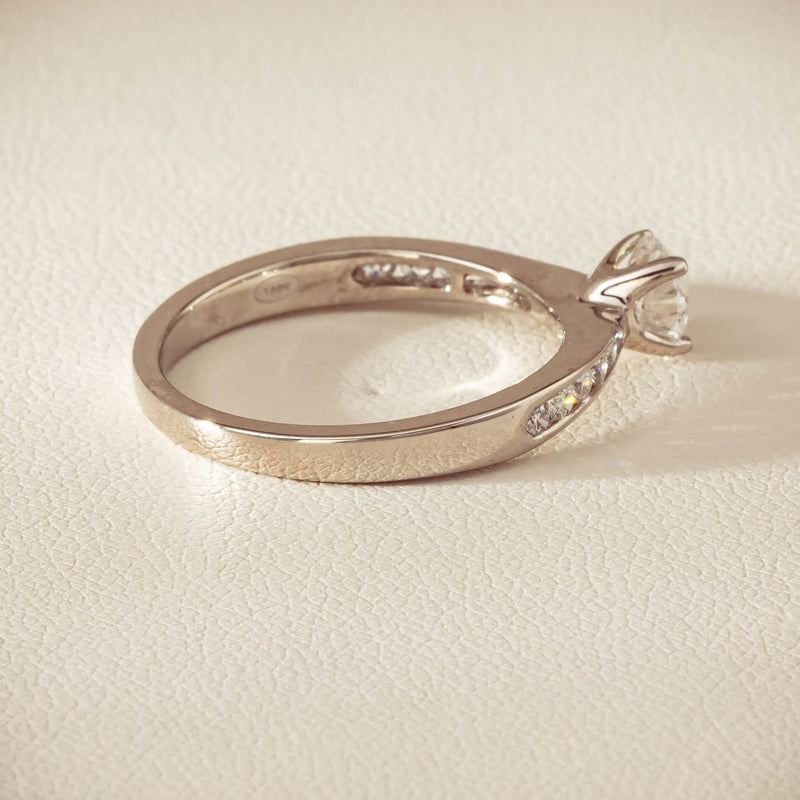 18ct White Gold .50ct Diamond Four-Claw Avalon Ring - Ring - Walker & Hall