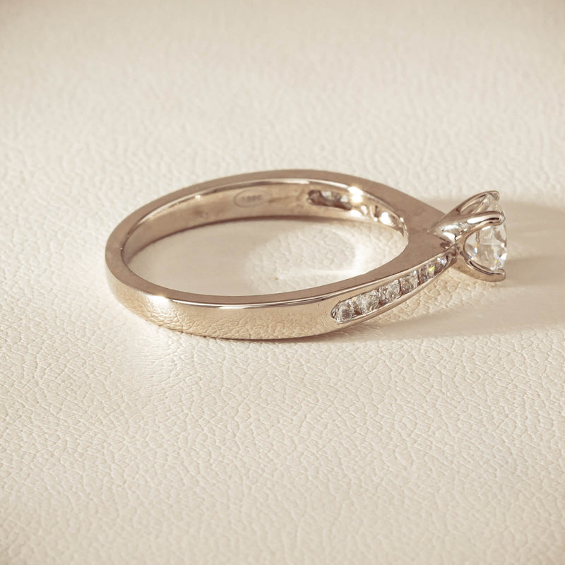 18ct White Gold .50ct Diamond Four-Claw Avalon Ring - Ring - Walker & Hall