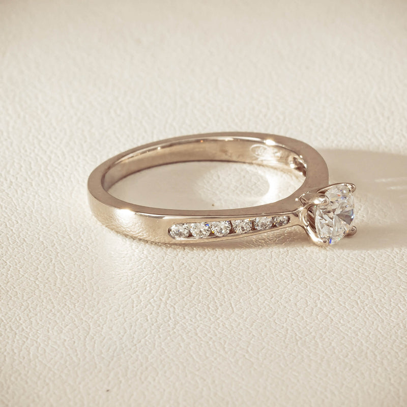 18ct White Gold .50ct Diamond Four-Claw Avalon Ring - Ring - Walker & Hall