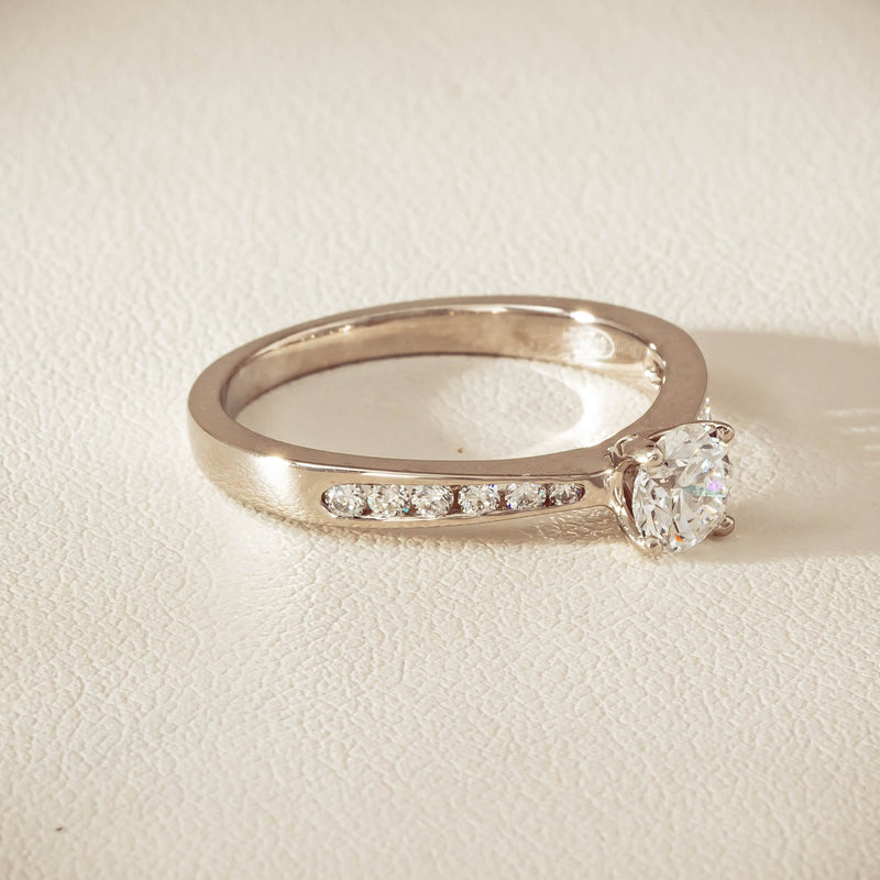 18ct White Gold .50ct Diamond Four-Claw Avalon Ring - Ring - Walker & Hall