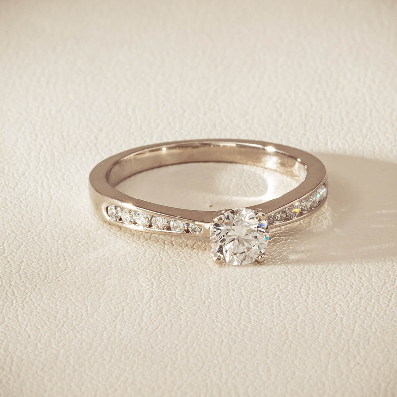 18ct White Gold .50ct Diamond Four-Claw Avalon Ring - Ring - Walker & Hall