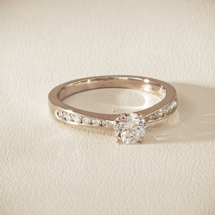 18ct White Gold .50ct Diamond Four-Claw Avalon Ring - Ring - Walker & Hall