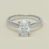 18ct White Gold 1.81ct Reclaimed Oval Diamond Venetian Ring - Ring - Walker & Hall