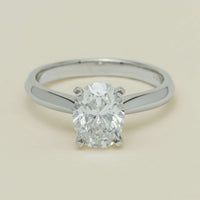 18ct White Gold 1.81ct Reclaimed Oval Diamond Venetian Ring - Ring - Walker & Hall