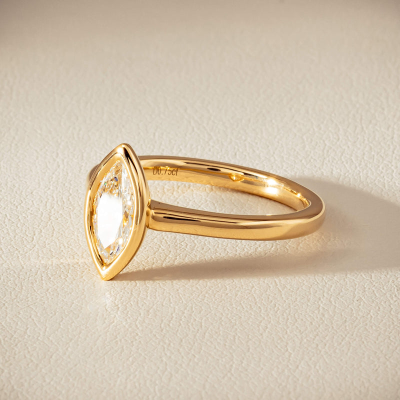 18ct Yellow Gold .75ct Reclaimed Marquise Diamond Natalia Ring - Ring - Walker & Hall
