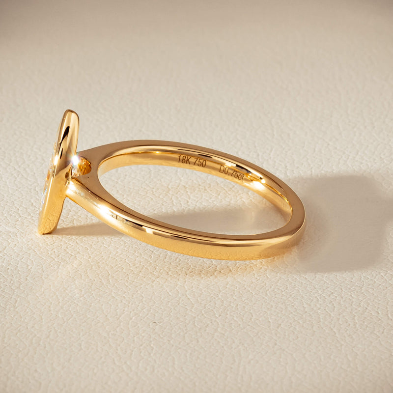 18ct Yellow Gold .75ct Reclaimed Marquise Diamond Natalia Ring - Ring - Walker & Hall