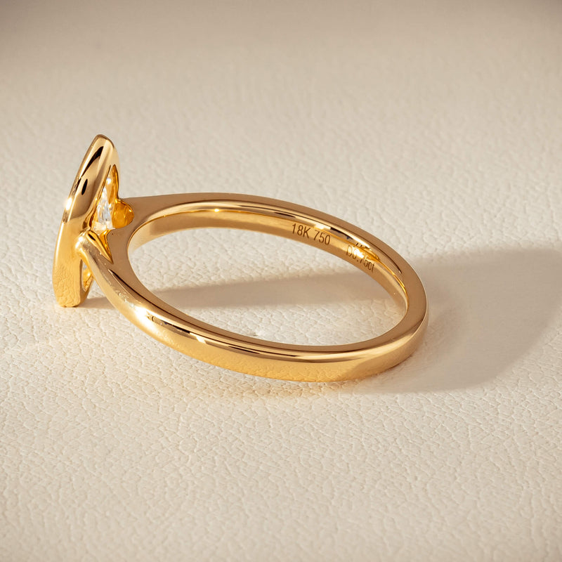 18ct Yellow Gold .75ct Reclaimed Marquise Diamond Natalia Ring - Ring - Walker & Hall