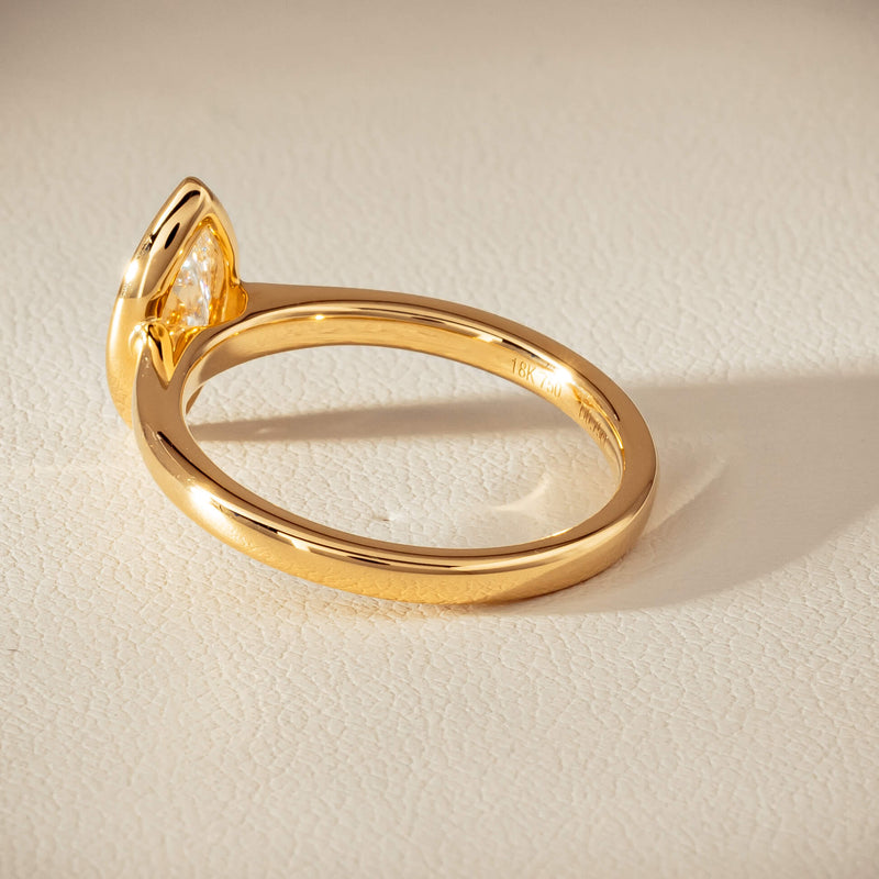 18ct Yellow Gold .75ct Reclaimed Marquise Diamond Natalia Ring - Ring - Walker & Hall
