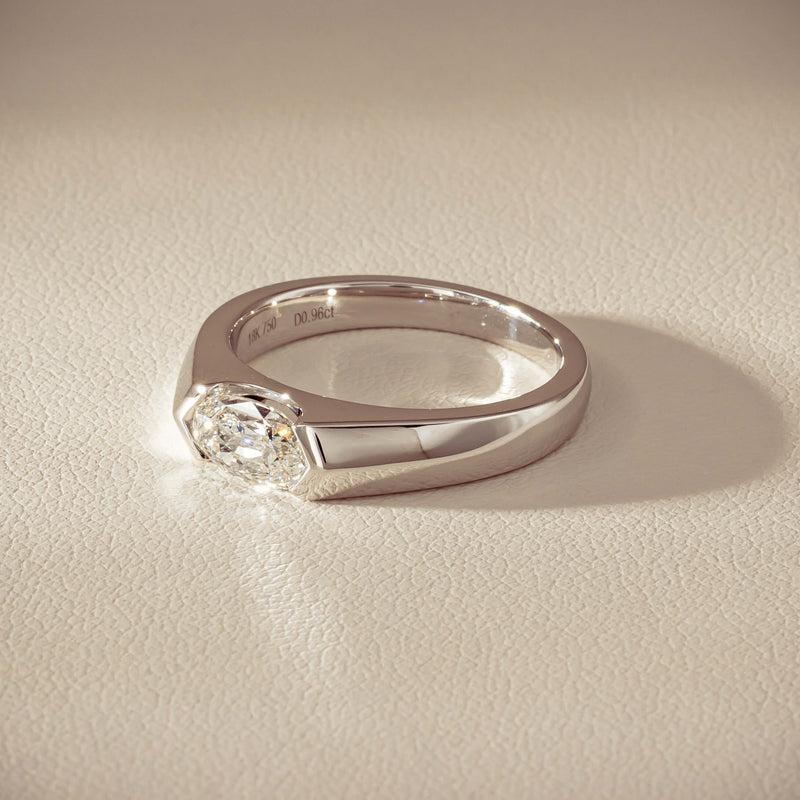 18ct White Gold .96ct Oval Brilliant-Cut Diamond Astrid Ring - Ring - Walker & Hall