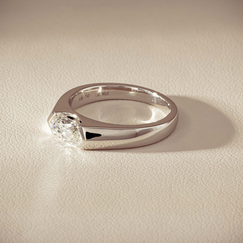 18ct White Gold .96ct Oval Brilliant-Cut Diamond Astrid Ring - Ring - Walker & Hall