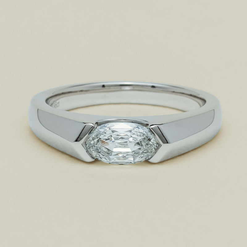 18ct White Gold .96ct Oval Brilliant-Cut Diamond Astrid Ring - Ring - Walker & Hall
