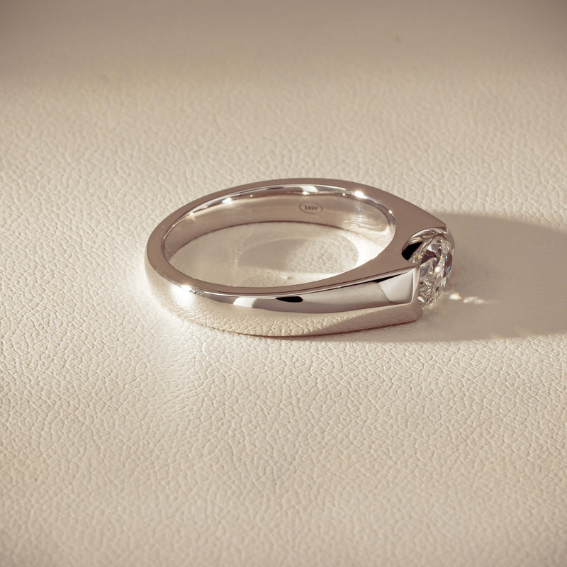 18ct White Gold .96ct Oval Brilliant-Cut Diamond Astrid Ring - Ring - Walker & Hall