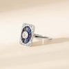 Vintage 15ct/18ct White Gold Diamond & Sapphire Ring - Ring - Walker & Hall