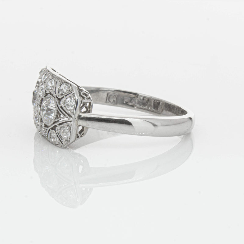 Deja Vu Platinum .68ct Old-Cut Diamond Cluster Ring - Ring - Walker & Hall