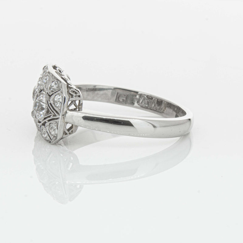 Deja Vu Platinum .68ct Old-Cut Diamond Cluster Ring - Ring - Walker & Hall