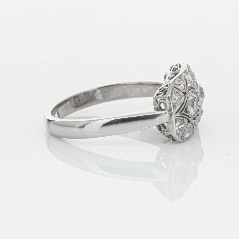 Deja Vu Platinum .68ct Old-Cut Diamond Cluster Ring - Ring - Walker & Hall