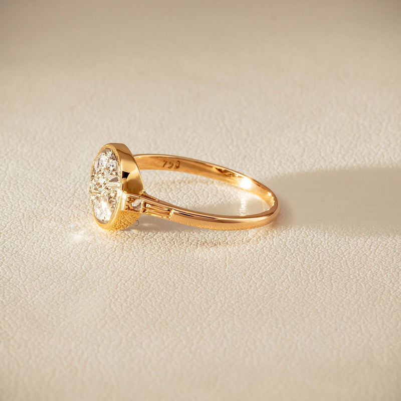 Vintage 14ct Rose & White Gold .25ct Diamond Cluster Ring - Ring - Walker & Hall