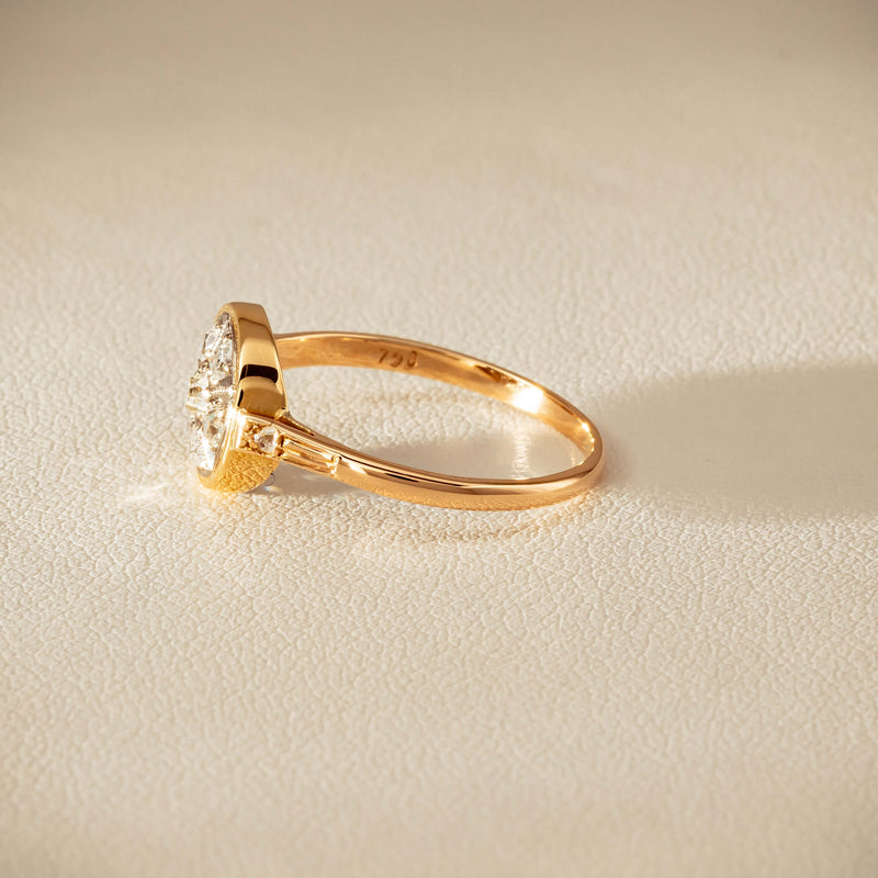 Vintage 14ct Rose & White Gold .25ct Diamond Cluster Ring - Ring - Walker & Hall