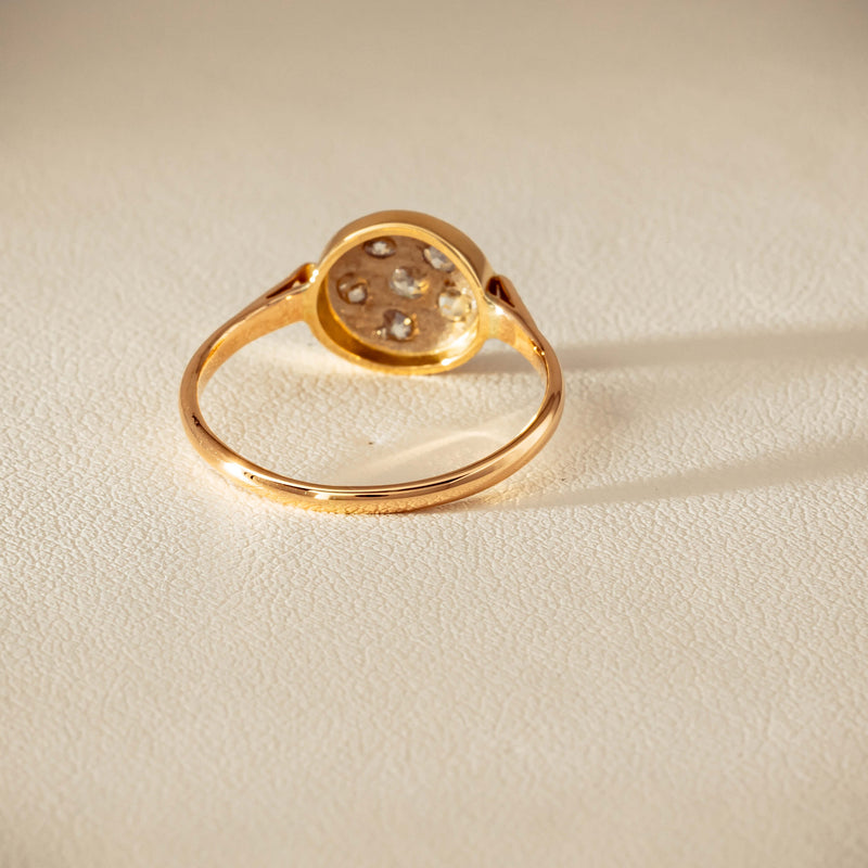 Vintage 14ct Rose & White Gold .25ct Diamond Cluster Ring - Ring - Walker & Hall