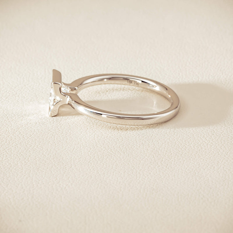18ct White Gold .85ct Princess-Cut Diamond Elle Ring - Ring - Walker & Hall